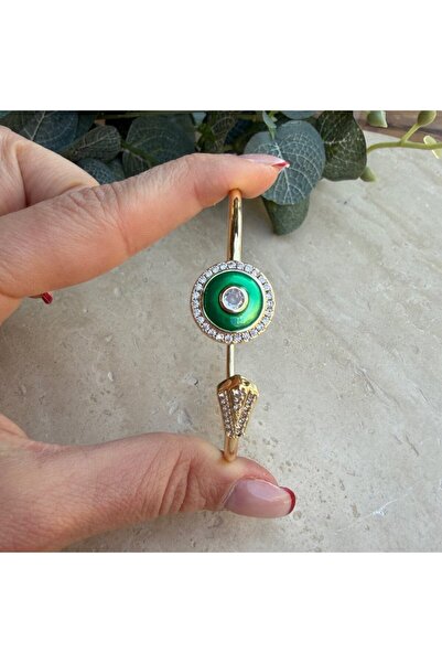 nesdesignn Circle Model Clamp Bracelet (Green)