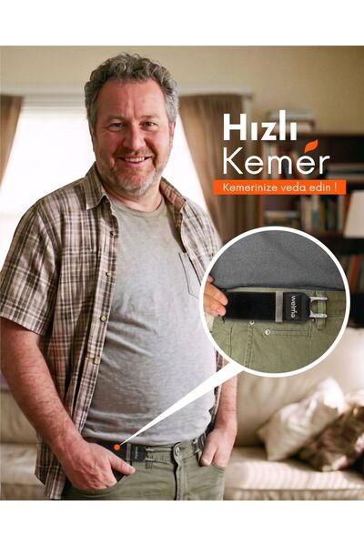 WELMA Erkek Kemer, Hızlı Kemer esnek yapısı, cırtlı kullanım, portatif, ambal...