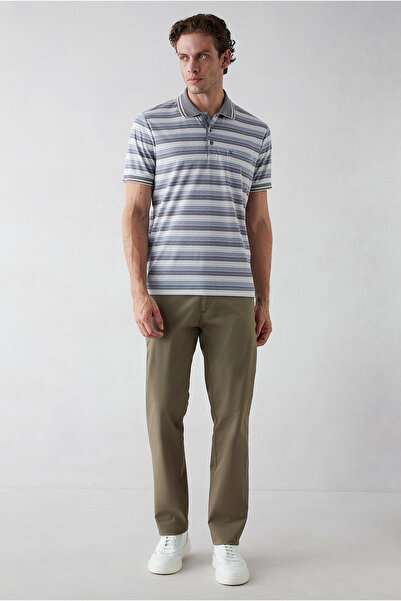 Kiğılı Regular Fit Standard Cut Lycra Stretch Canvas / Chino Trousers with Si...