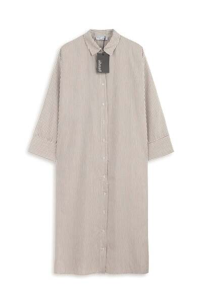praye Striped Long Tunic Beige