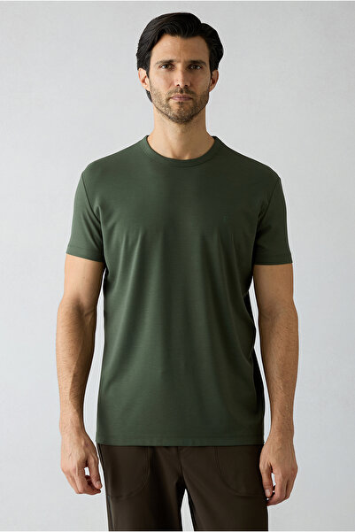 Kiğılı Crew Neck Muscle Fit Lycra Flexible Basic T-Shirt