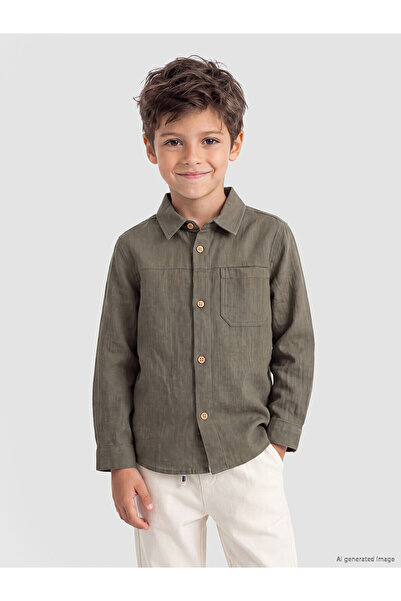 LC Waikiki Nevavm Farkıyla Boy's Basic Shirt