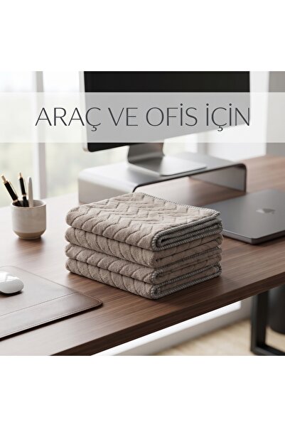 jantistore Premium Soft Vizon Gri Yaprak Desenli Peluş Mikrofiber Bez (30x40 ...