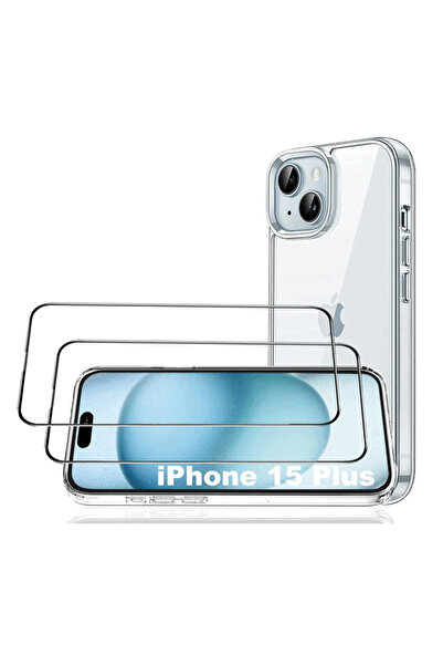 OEM Kit de protecție completă OH3B pentru iPhone 15 Plus, Husă transparentă +...