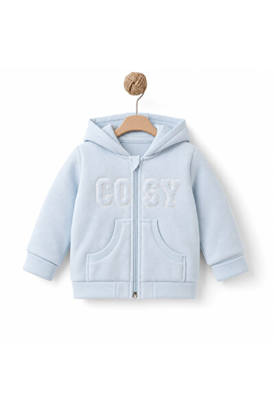 BabyCosy Organic Wear Baby Boy Hooded Zippered Cardigan 47% Cotton Modal Blen...