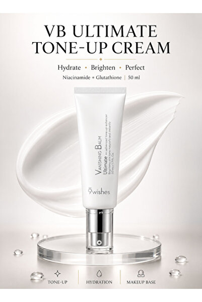 9WISHES Vanishing Balm Ultimate Tone-Up Cream 50ml, Hydrating Brightening Fac...