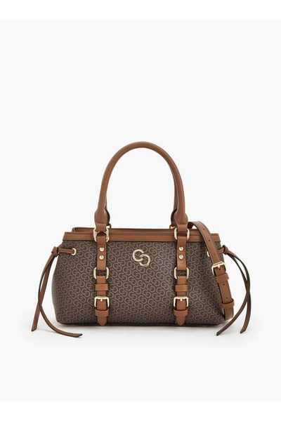Celeste Monogram Print Tote Bag with Zip Closure
