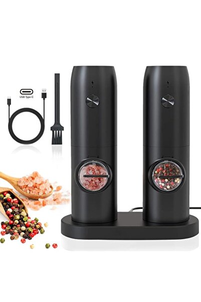 Generic TDOO 2 Pack Electric Salt And Pepper Grinder Set With LED Light, 5 Ad...
