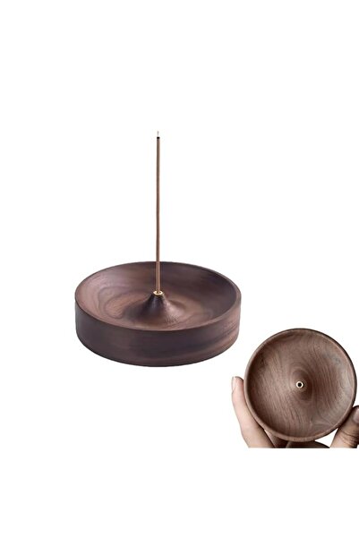 Generic Brand Walnut Wood Incense Holder with Ash Catcher, 7.5cm Aromatherapy...