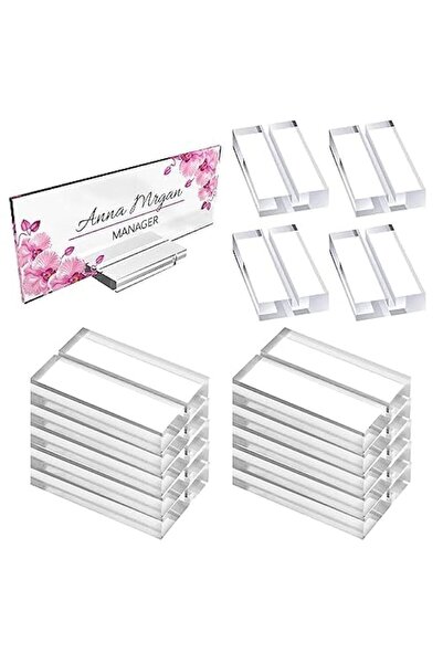 Generic 10 PCS Acrylic Stands Clear Place Card Holders with Card Slot, Table ...