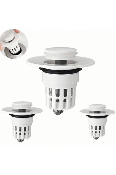 Generic 3Pcs Pop-up Sink Plug, Basin Press Filter Element, Sink Drain Straine...