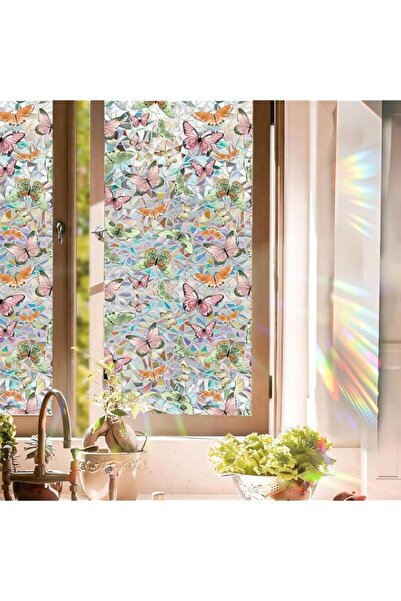 Generic Brand Tazweeq Rainbow Tinted Window Film, Sun Blocking, Birds & Mushr...