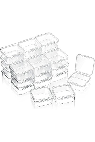 Generic 24 Pcs Small Clear Plastic Storage Containers, 4x4x2cm Mini Boxes wit...