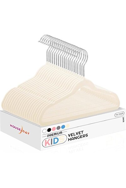 Generic HOUSE DAY 14 Inch Kids Velvet Hangers 10 Pack, Durable Big Kids Hange...