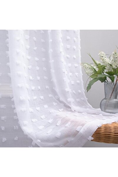 Generic Brand KOUFALL White Sheer Curtains 96 Inches Long for Living Room wit...