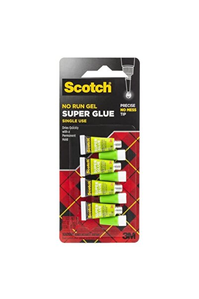 Generic Scotch Super Glue Gel 0.017 oz (0.48gr.) per Tube Clear color, 4 tube...