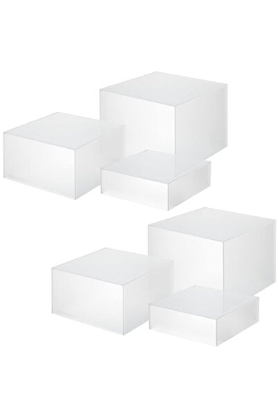 Generic Brand Tuanse 6 Pcs Acrylic Display Boxes Cube Riser Cases For Collect...