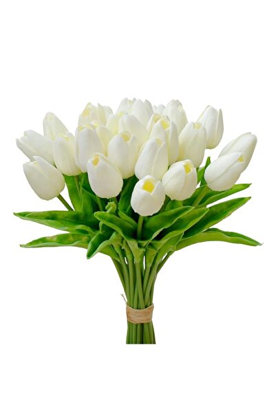 Generic Mandy's 28pcs Artificial Cream Tulips | 13.5 Inch Lifelike PU Tulips ...