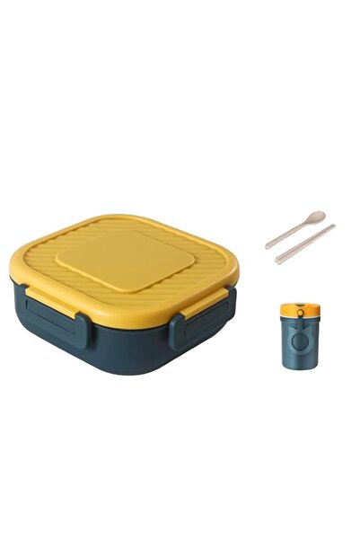 Generic 3-Piece Lunch Box Set | Bento Container + Mini Thermos + Spoon & Chop...