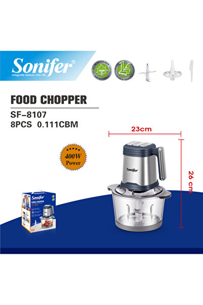 Sonifer مفرمة طعام كهربائية 1.8 لتر 300 واط - ضمان لمدة سنتين SF-8107