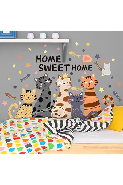 Generic Brand Cartoon Cat Wall Stickers, Sweet Home Removable PVC Wall Art De...
