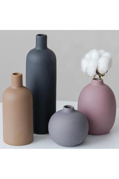 Generic Modern Ceramic Decorative Vases Set, 4 Pieces, Matte Finish, Home Dec...