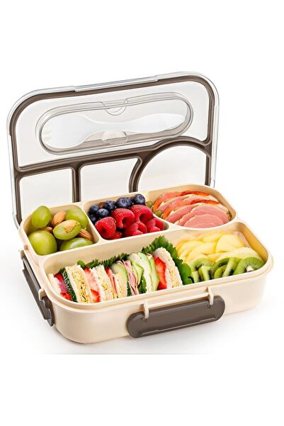 Generic Bento Box Adult, Lunch Box, 4-Compartment Lunch Containers, Drop-Proo...