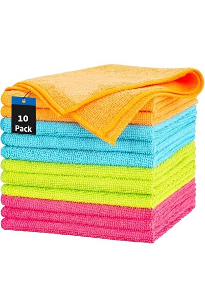Generic MOMENT 10 Pack Microfiber Cleaning Cloth Reusable and Washable Rags K...