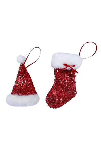 Generic Brand Christmas Hanging Decorations Hat & Stocking 2Pcs/Pk