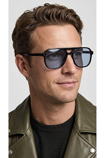 funeyes Colmar Blue Double Bridge Trend Model Orange Glass Unisex Sunglasses ...