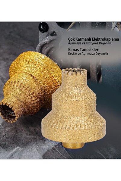 lstri Elmas mermer delme ucu dişli kademeli mermer fayans delme ucu dişli elmas başlığı 20mm 35mm 50mm çok katmanlı Konik Rayba Ahşap Ve Kiremit