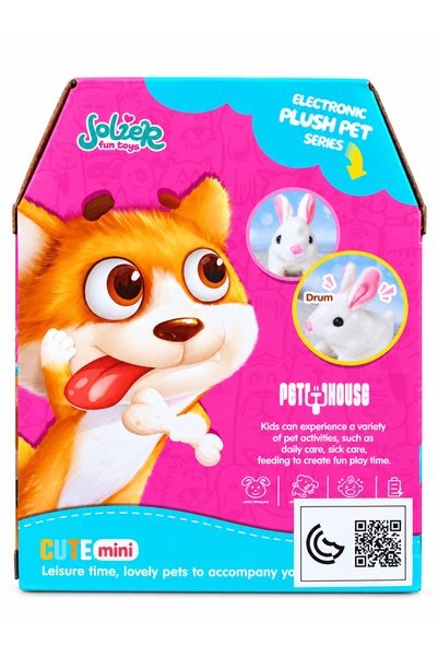 Baby Planet Interactive Electronic Dog for Kids with Bone & Collar Walks and Sounds - White Battery-Powered Soft Plush Toy for Boys & Girls
