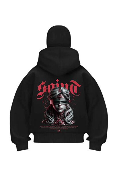 DİVİN Ninja Printed Oversize Sweatshirt Unisex Hooded Loose Fit Sweatshirt