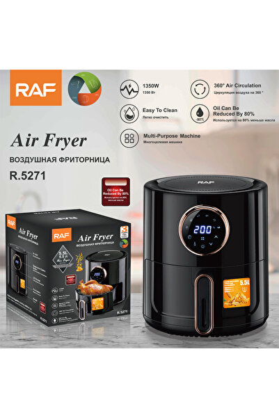 RAF مقلاة هوائية رقمية 5.5 لتر 1350 واط بشاشة لمس رقمية - ضمان 3 سنوات R.5271