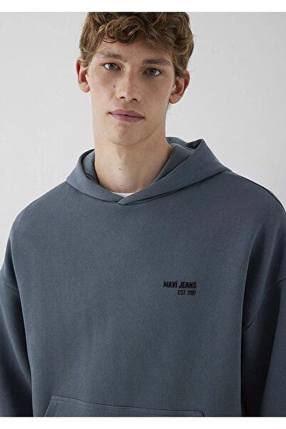 Mavi M0S10676 Jeans Hooded Men's Sweatshirt Dark Blue