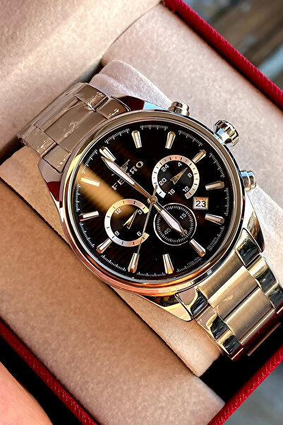 FERRO Men's wristwatch steel band 2 years warranty waterproof boxed
