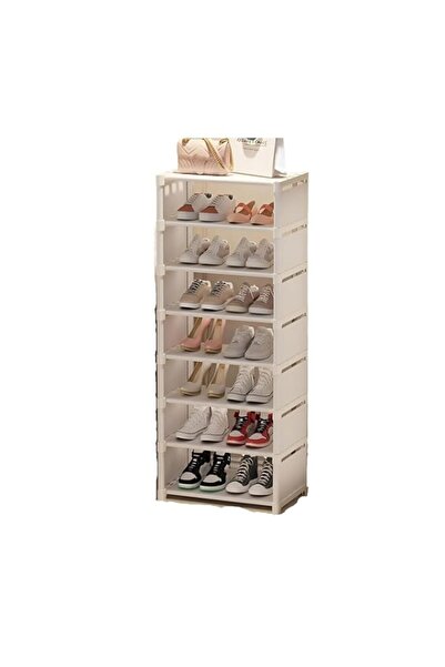 Generic Shoe Organizer, 8-Level White Shoe Rack Entrance, DIY Shoe Locker, Sp...