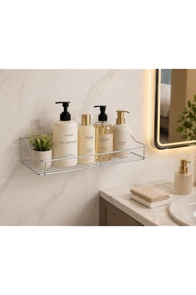 Generic Self Adhesive Bathroom Shelf No Drill, Stainless Steel Wall Mount Sto...