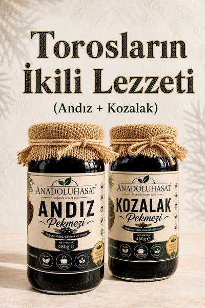 ANADOLU HASAT Torosların İkili Lezzeti Pekmez Seti – Andız ve Kozalak Pekmezi...