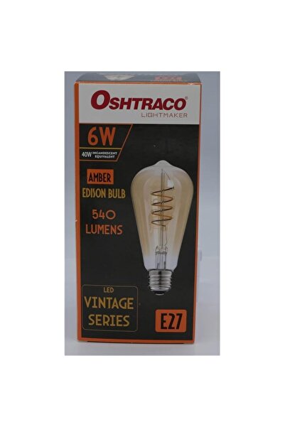 Generic Oshtraco 6W E27 Vintage Series LED Lamp, Warm White