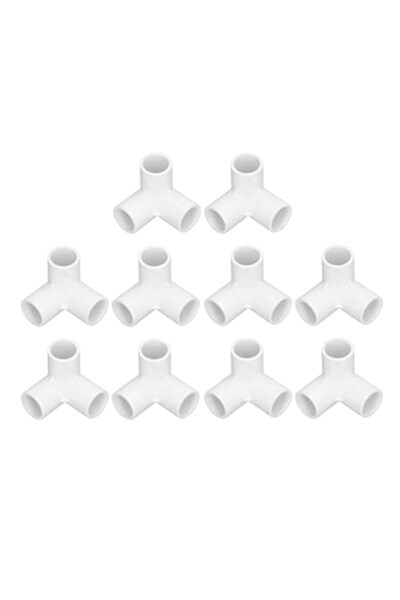 Generic Denash 3 Way PVC Fittings 20mm/0.8in, 10PCS Furniture Grade PVC Pipe ...