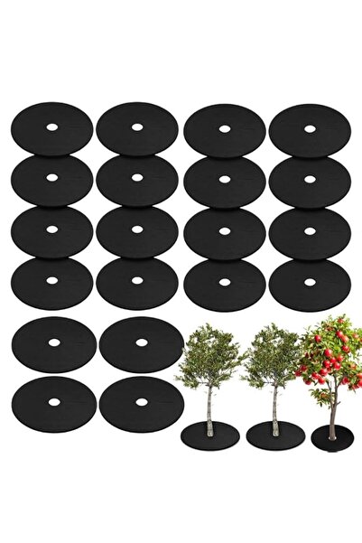 Generic 20 Pack 12.6 Inch Weed Control Mats, Non-Woven Tree Mulch Ring, Reusa...
