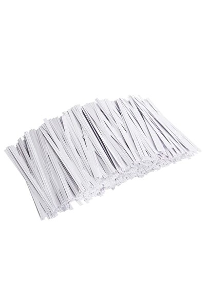 Generic Paper Twist Ties, 1000 Pcs 4 Inch, White Reusable Bread Ties for Cand...