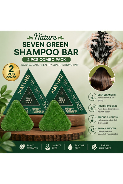 Seven Green Nature Shampoo Bar – 2 Pcs Combo Pack for Hair & Scalp Care
