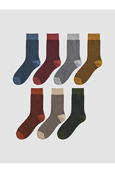 LC Waikiki Timeless Clothing & Timeless Choices Striped Men's Socks 7-Pack