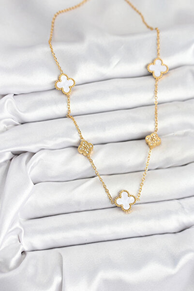 online kapsulavm avm alışveriş 316L Steel Chain Gold Color White and Zircon S...