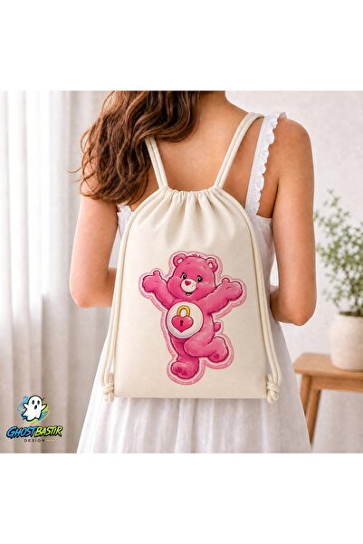 Ghostbastır Design Carebears Drawstring Linen Bag C058
