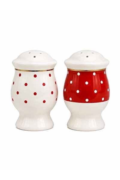 Karaca New Romantic Polka Dot Salt and Pepper Shakers Porcelain