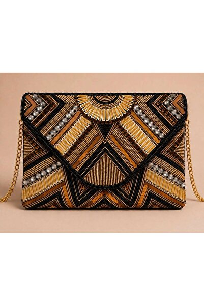 OPS Fashion Store Gatsby Beaded Clutch(Boncuk İşlemeli clutch çanta / gece ça...