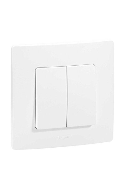 OEM Intrerupator dublu Legrand Niloe 396420, incastrat, rama inclusa, alb